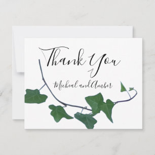 Classic Elegant waterverf Green English Ivy Bedankkaart