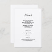 Classic Elegant Wedding Détails Carte de boîtier (Devant / Derrière)
