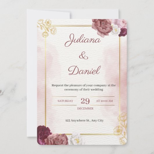 Classic Elegant Wedding Invitation (Devant)