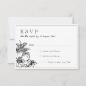 Classic Elegant Wedding Invitation Cartes RSVP (Dos)