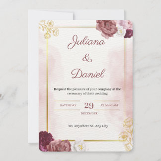 Classic Elegant Wedding Invitation Kaart