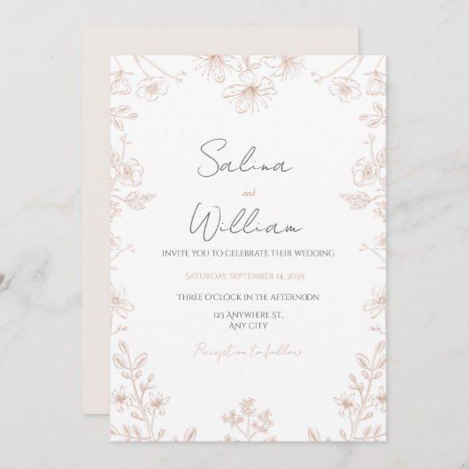 Classic Elegant Wedding Invitation | Timeless (Devant / Derrière)