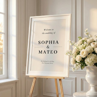 Classic Elegant Wedding Welcome Sign Perfect Poster