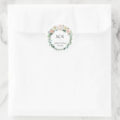 Classic Elegant Wreath Bruiloft Monogram Stickers (Tas)
