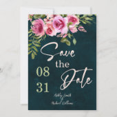 Classic Emerald Green Dark Moody Save the Date Kaart (Voorkant)