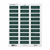 Classic Emerald Green Simple Wedding Etiket (Full Sheet)