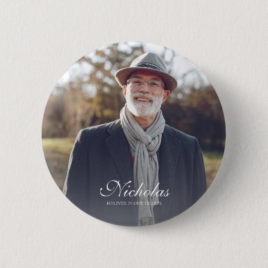 Classic en Simple Custom Photo Memorial Ronde Button 5,7 Cm (Voorkant)