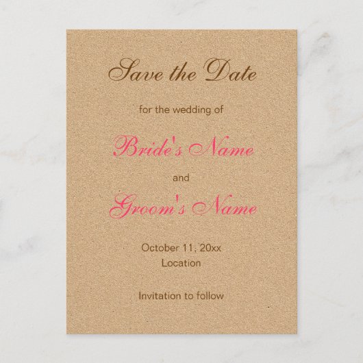 Classic Enregistrer la date Cartes postales en ros (Devant)