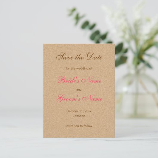 Classic Enregistrer la date Cartes postales en ros (Debout devant)