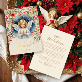 Classic Exquisite Christmas Angel Victorian Folie Feestdagenkaart