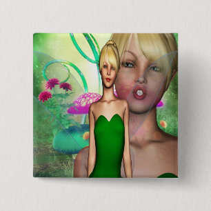 Classic Faerie Vierkante Button 5,1 Cm