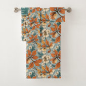 Classic Fall Flowers Olive Green Terracotta Bath (En situation)