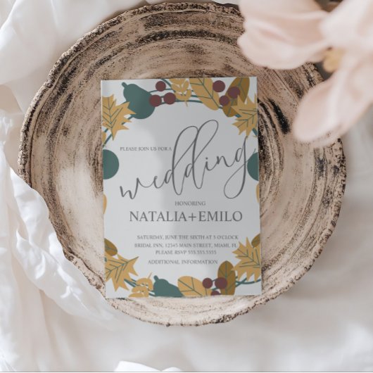 Classic Fall Wedding Wreath  Kaart