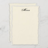Classic Faux-Deckle Edge Wedding Menu Sjabloon (Voorkant / Achterkant)