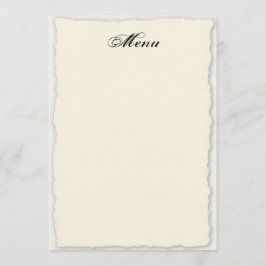 Classic Faux-Deckle Edge Wedding Menu Sjabloon