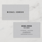 Classic Faux Linen Gray Visitekaartje (Voorkant / Achterkant)