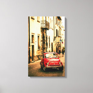 Classic Fiat 500 op het Italiaanse Canvas Afdruk