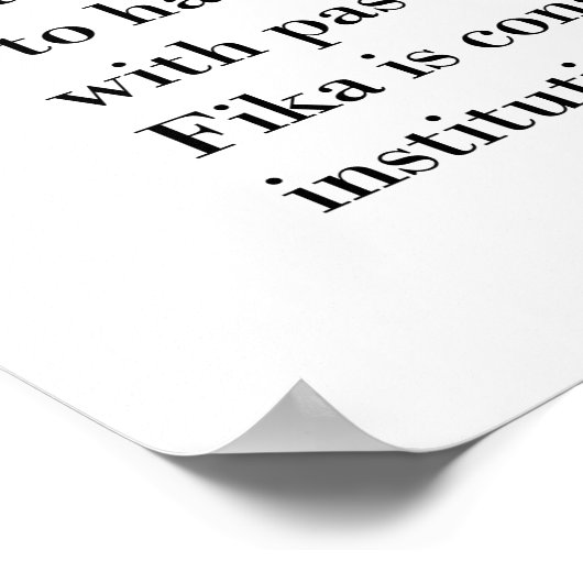 Classic Fika Définition Café Suède Poster (Coin)