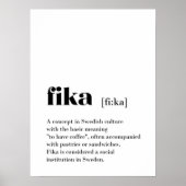Classic Fika Définition Café Suède Poster (Devant)
