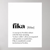 Classic Fika Définition Café Suède Poster