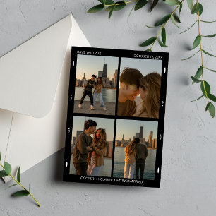 Classic Film Fotocollage Minimalistische Vintage Save The Date