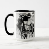 Classic Fine Art Charcoal Sketch Cowboy Koffie Mok (Links)