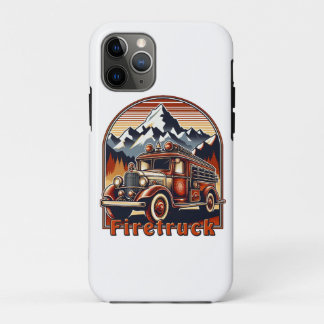 Classic Fire Truck & Mountain iPhone 11 Pro Hoesje