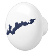 Classic Fishers Island Ceramic Knob - Navy Keramische Knop (Rechts)
