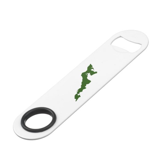 Classic Fishers Island Logo Bottle Opener - Green Speed Flessenopener (Voorkant Gekanteld)