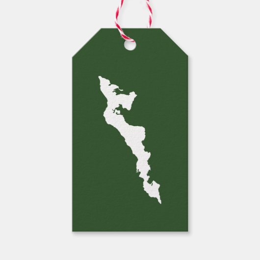 Classic Fishers Island Logo Gift Label - White/Gre Cadeaulabel (Voorkant)