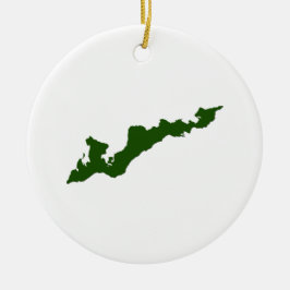 Classic Fishers Island Logo Ornament - Green