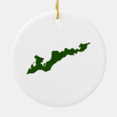 Classic Fishers Island Logo Ornament - Green (Achterkant)