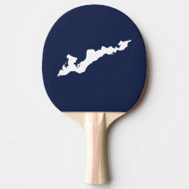 Classic Fishers Island Logo Paddle - White/Navy Tafeltennisbatje