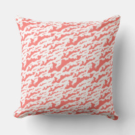 Classic Fishers Island Logo Pillow - Coral + White Kussen