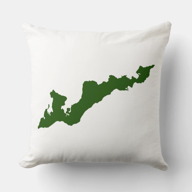 Classic Fishers Island Logo Pillow - Green Kussen (Voorkant)