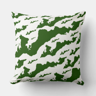 Classic Fishers Island Logo Pillow - Green Kussen