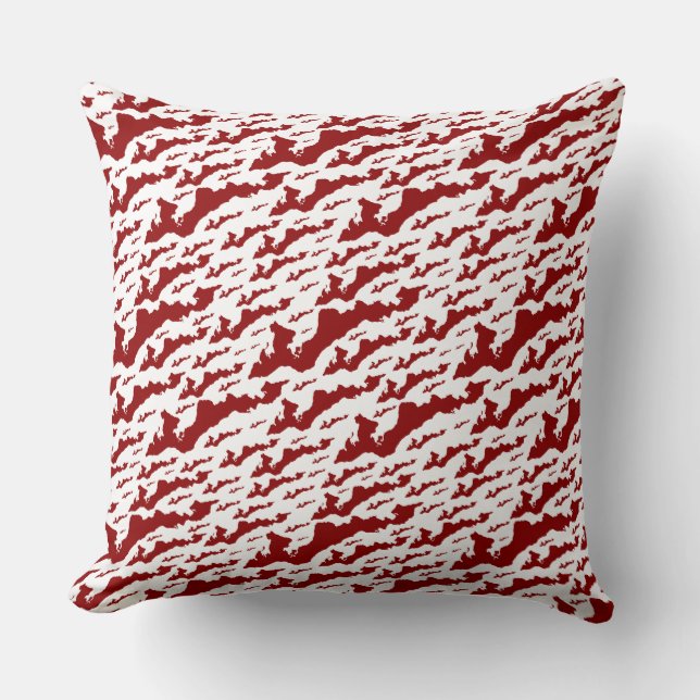 Classic Fishers Island Logo Pillow - Red Kussen (Voorkant)