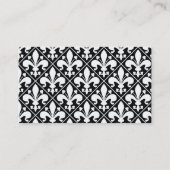 Classic Fleur de Lys Executive Zwart-wit Visitekaartje (Achterkant)
