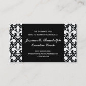 Classic Fleur de Lys Executive Zwart-wit Visitekaartje (Voorkant)