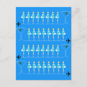 Classic Flight Attendant Briefkaart