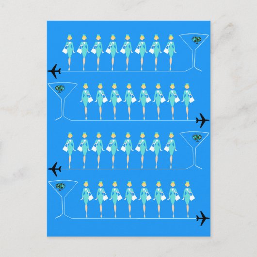 Classic Flight Attendant Briefkaart (Voorkant)