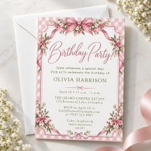 Classic Floral Birthday Invitation