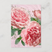 Classic Floral Blush Green Menu Mariage (Dos)