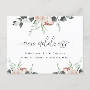 Classic Floral Business Verhuisaankondiging Briefkaart