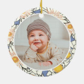 Classic Floral Frame Baby's First Christmas Keramisch Ornament (Achterkant)