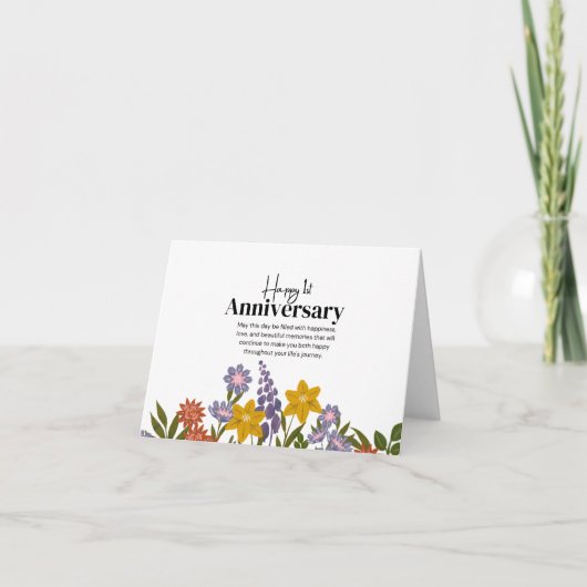 Classic Floral Jubileum Kaart (Voorkant)