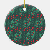 Classic Floral Lijst Kerstfoto Orament Keramisch Ornament (Achterkant)