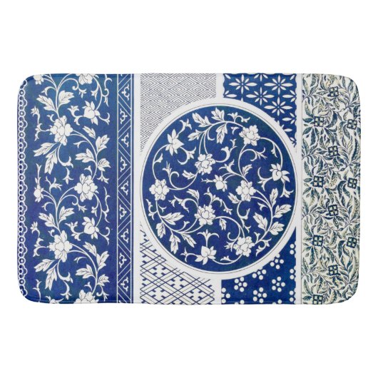 Classic Floral Ornament Print Badmat (Voorkant)