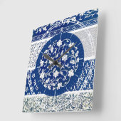 Classic Floral Ornament Print Vierkante Klok (Hoek)