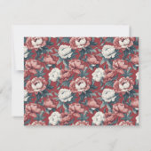 Classic Floral Rustic Peonies Wedding RSVP Kaartje (Achterkant)